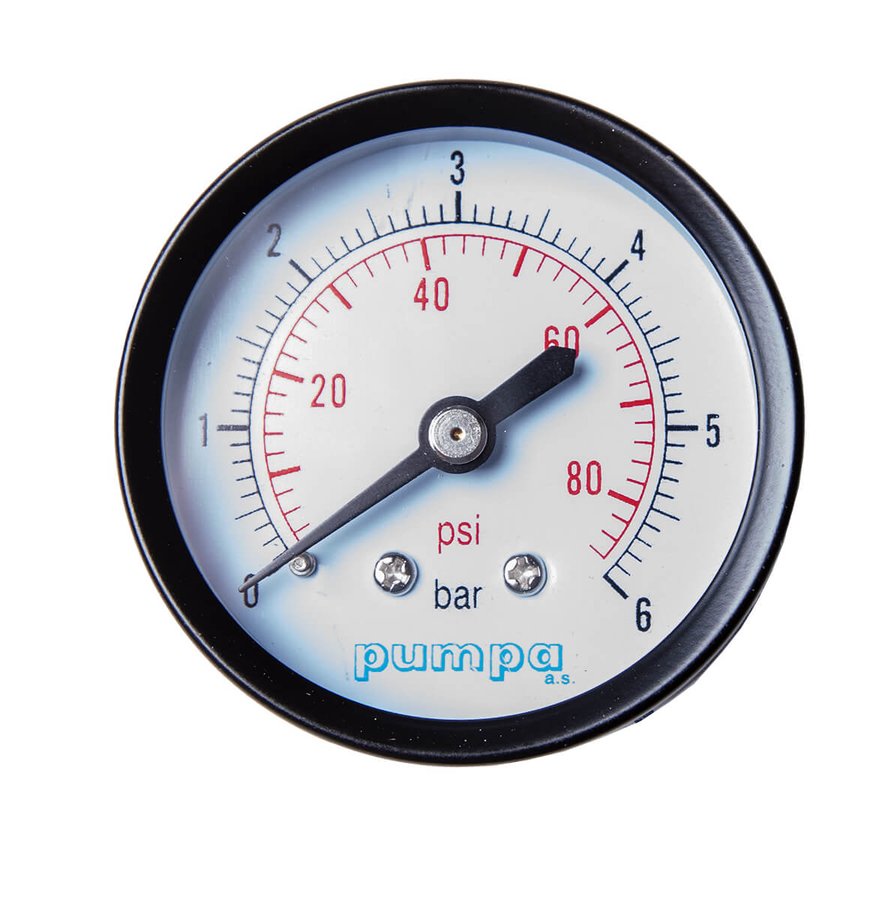 PUMPA Pressure gauge RF50 G1 /4"A rear connection 0-6bar