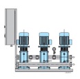 Calpeda 3-MXV čerpací stanice se třemi vertikálními článkovými čerpadly + 1 nebo 2 frekvenční měniče
