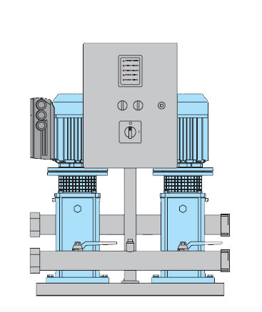 Calpeda 2 MXVE čerpací stanice se dvěma vertikálními článkovými čerpadly + 2 frekvenční měniče