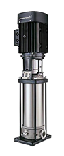 GRUNDFOS CRI vertical, multistage centrifugal pump with suction and discharge ports on the same level