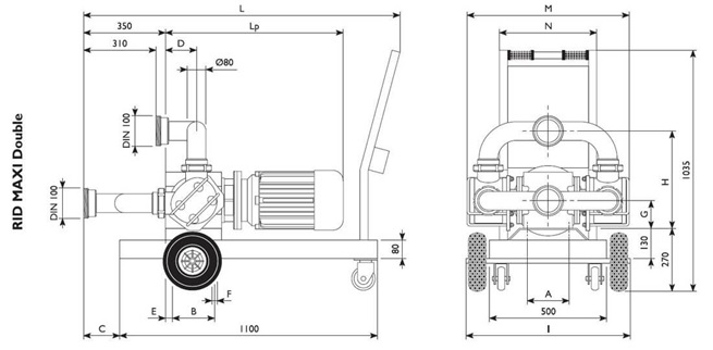 Liverani INV Mini, Midex MF+TF na vozíku s regulací otáček 3x400V