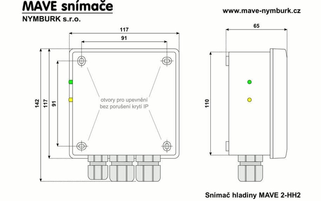 MAVE 2-HH2 snímání hladiny, ochrana/ovládání čerpadla