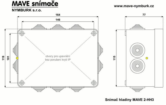 MAVE 2-HH3 snímání hladiny, ochrana/ovládání čerpadla