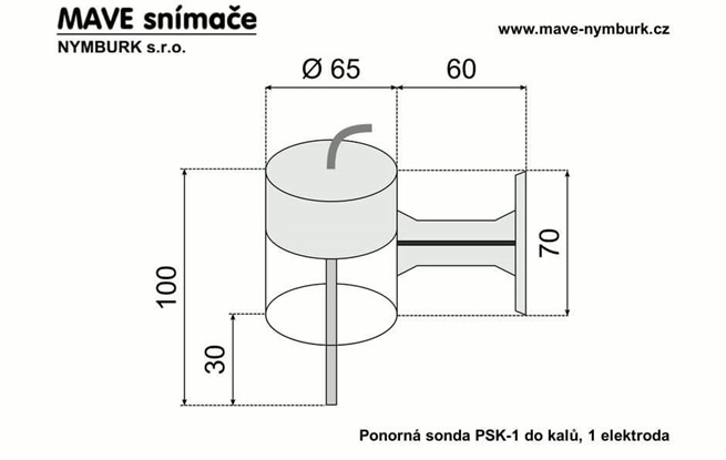 MAVE PSK-1 ponorná sonda do kalů, 1 elektroda