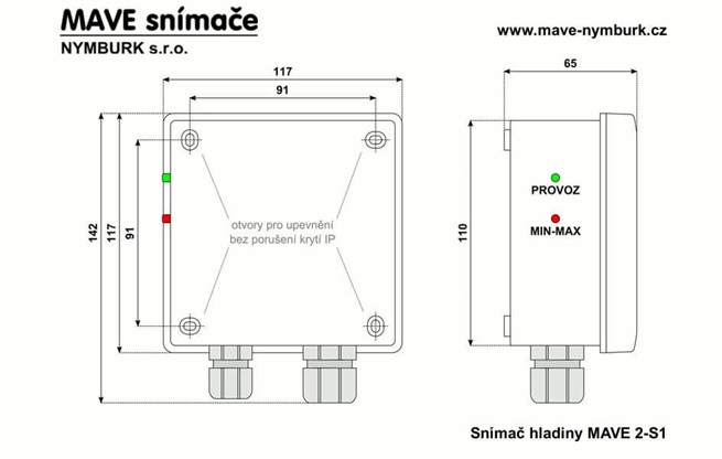 MAVE 2-S1 snímání hladiny