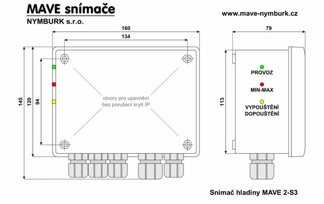 MAVE 2-S3 snímání hladiny