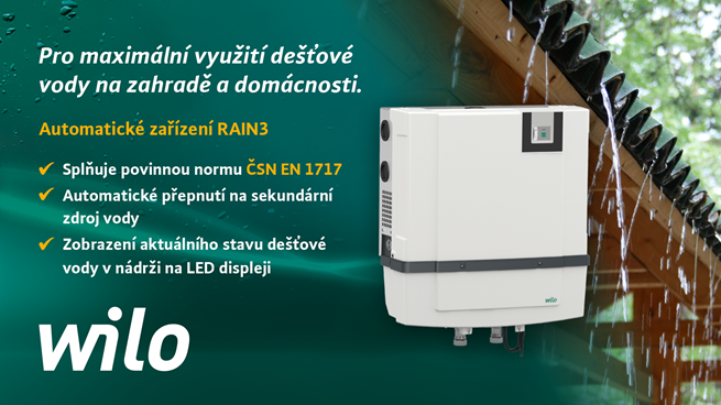 WILO RAIN 3 Automatické využití dešťové vody