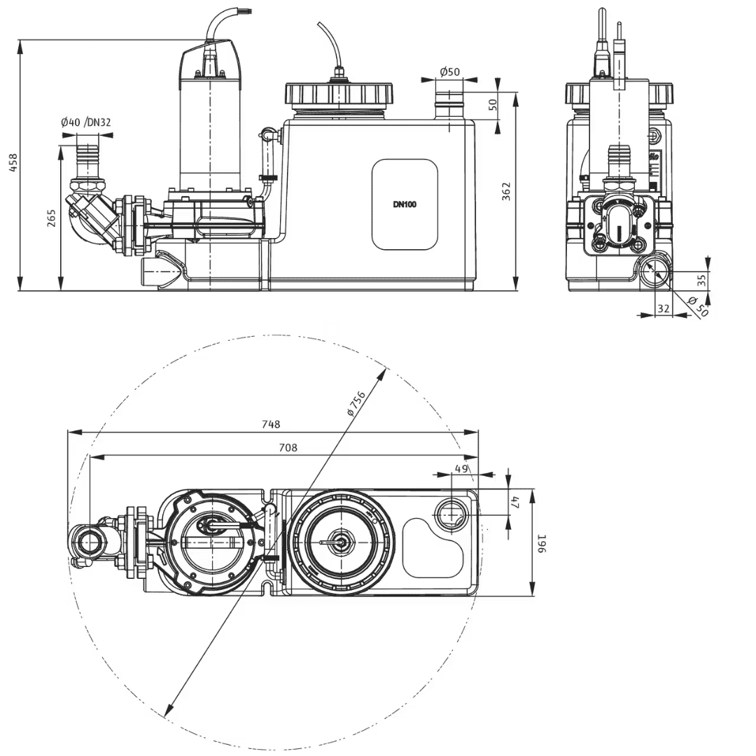 WILO DrainLift SANI CUT-S.20/M523/1-EF
