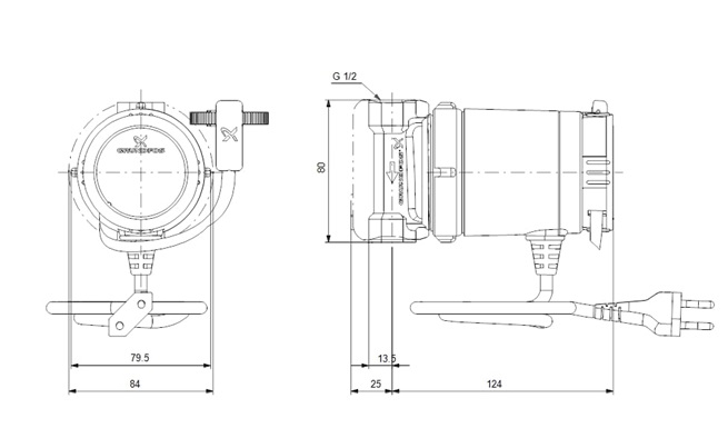 Grundfos COMFORT 15-14 B TA 230V 80mm Rp1/2"AUTOADAPT