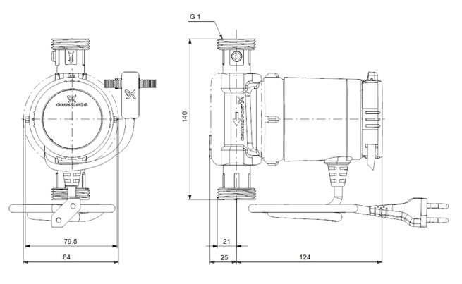 Grundfos COMFORT 15-14 BX TA 230V 140mm G1" AUTOADAPT