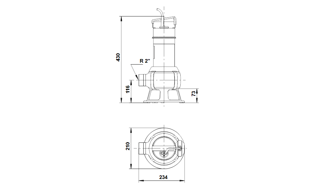 Grundfos UNILIFT AP 35B.50.06.A1V 230V 1,0kW 10m kabel, plovák