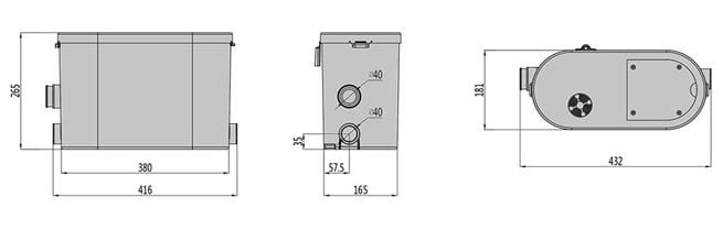 PUMPA PumpaLift C-2 230V 0,4kW pumping system up to 90°C 2 inlets